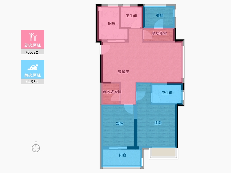 浙江省-宁波市-荣安林语秋月-76.79-户型库-动静分区