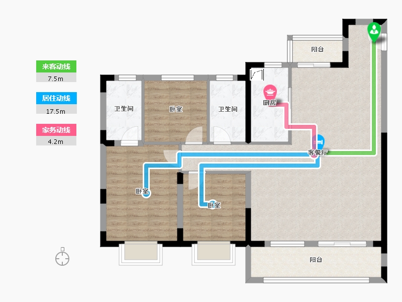 湖北省-武汉市-中建壹品宏泰阅江府-104.00-户型库-动静线