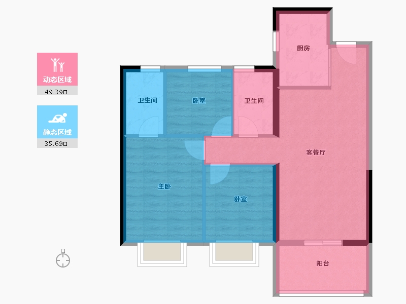 湖北省-武汉市-江樾云著-76.39-户型库-动静分区