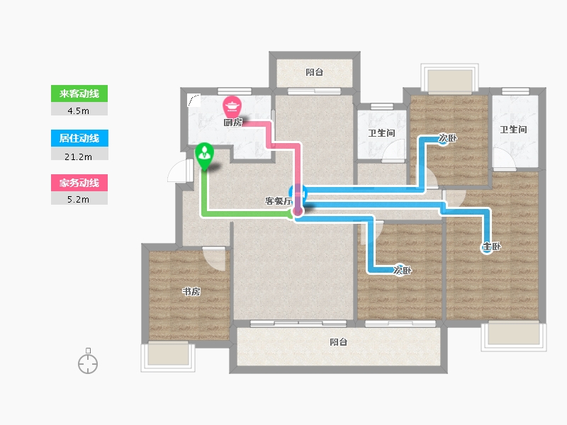 浙江省-杭州市-硕丰西湖里-108.11-户型库-动静线