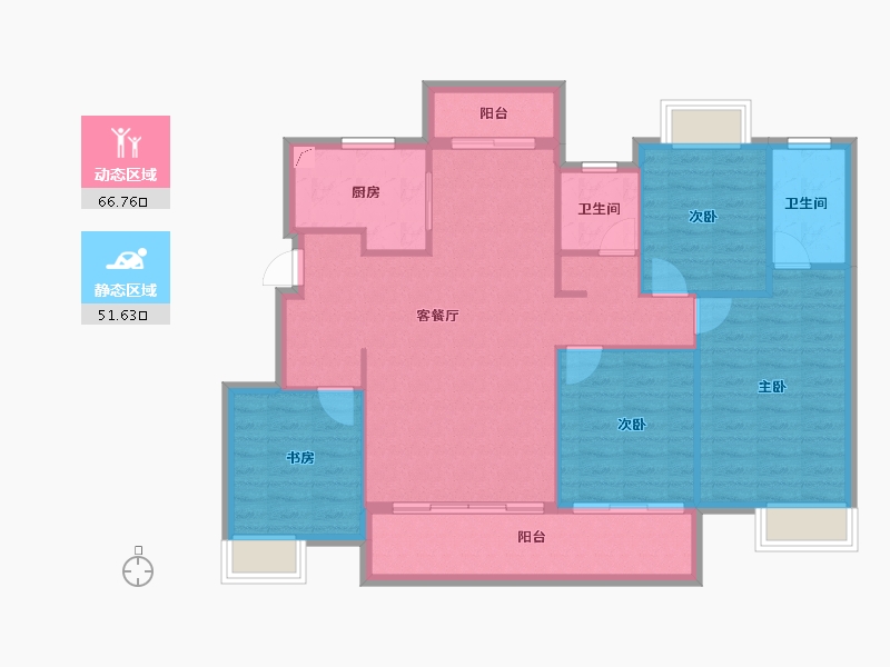 浙江省-杭州市-硕丰西湖里-108.11-户型库-动静分区