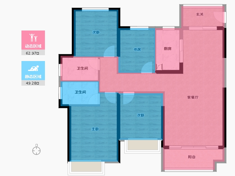 江西省-南昌市-红星中奥广场-100.04-户型库-动静分区