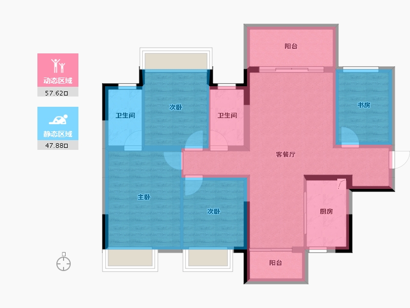 广西壮族自治区-南宁市-九宸府-93.71-户型库-动静分区