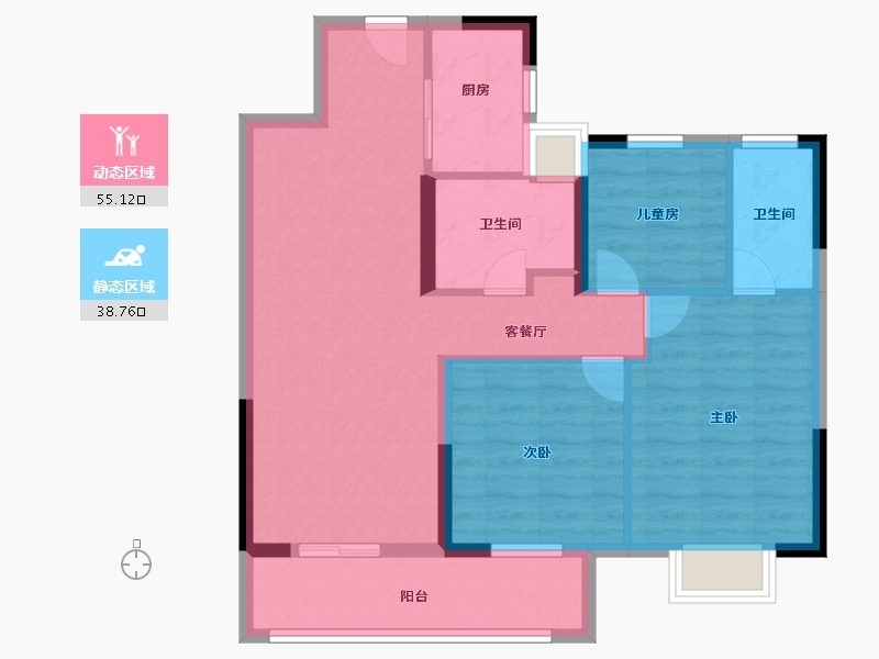 湖北省-武汉市-武汉英赫当代城MOMΛ-84.00-户型库-动静分区