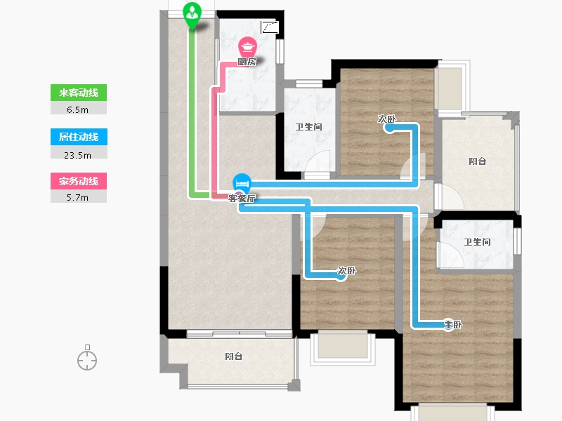 广西壮族自治区-南宁市-交投地产阳光100阿尔勒-91.64-户型库-动静线