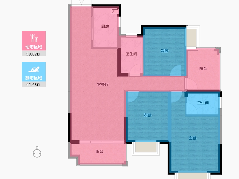 广西壮族自治区-南宁市-交投地产阳光100阿尔勒-91.64-户型库-动静分区