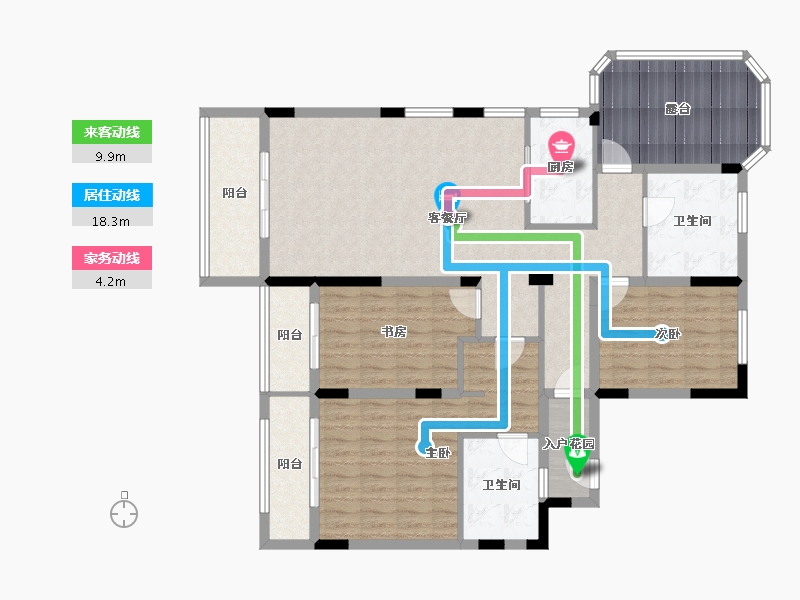 浙江省-温州市-方正珑玺-128.38-户型库-动静线