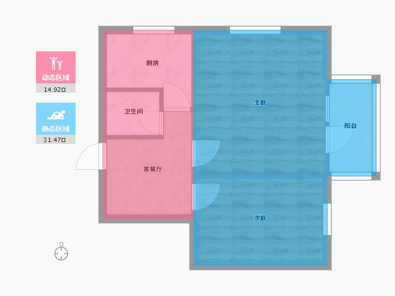 北京-北京市-红庙北里-39.60-户型库-动静分区