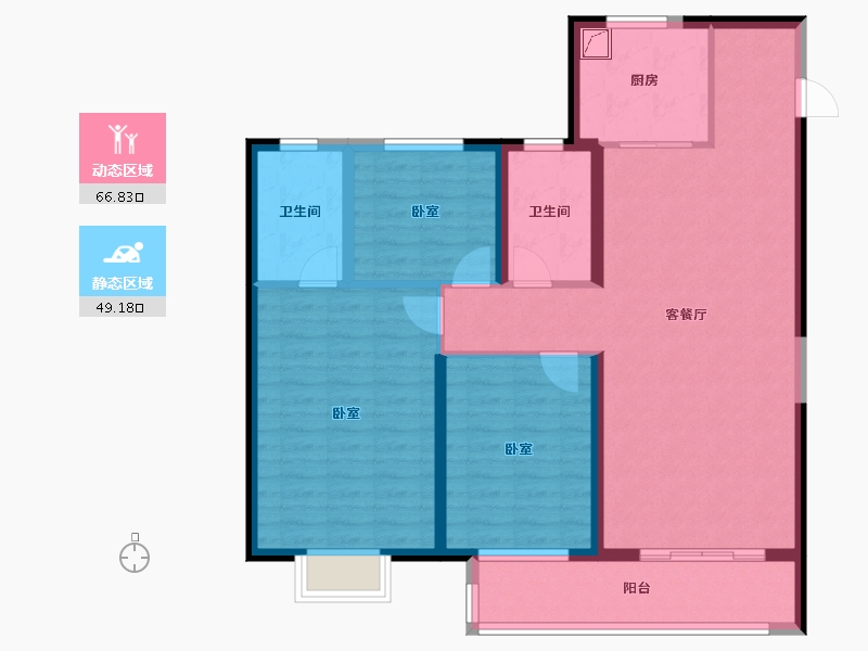 湖北省-武汉市-中建壹品宏泰阅江府-104.00-户型库-动静分区