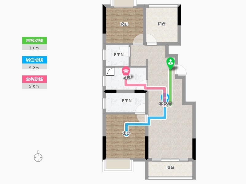 湖南省-长沙市-合能·枫丹星悦-70.54-户型库-动静线