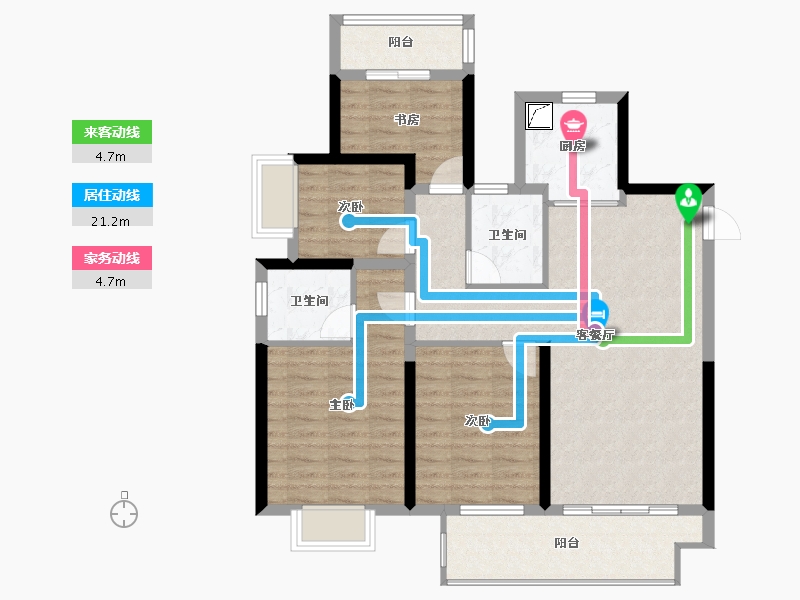 浙江省-宁波市-湖畔云庭-93.60-户型库-动静线