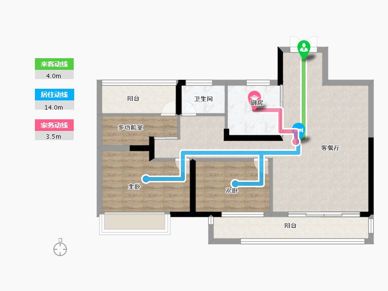 湖南省-长沙市-宁乡吾悦广场-84.00-户型库-动静线