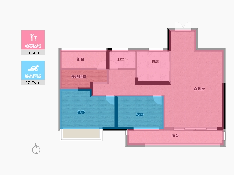 湖南省-长沙市-宁乡吾悦广场-84.00-户型库-动静分区