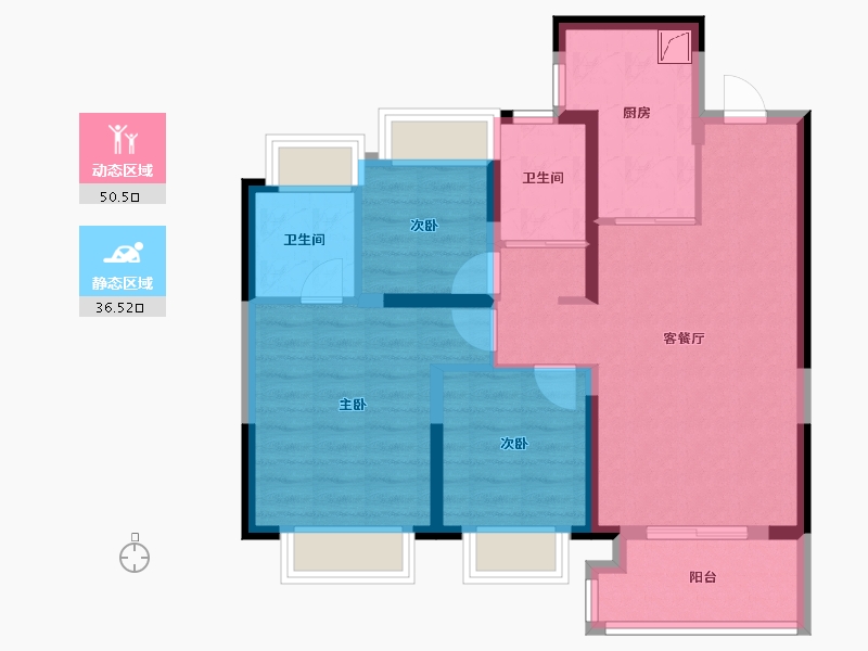 上海-上海市-万科·西郊都会-76.80-户型库-动静分区