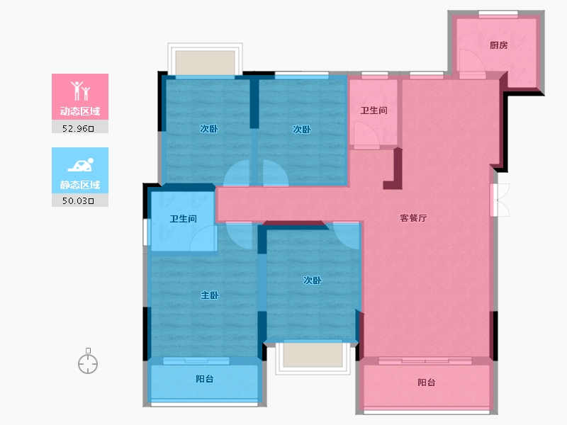 江西省-南昌市-聚仁·滨江悦城-91.86-户型库-动静分区