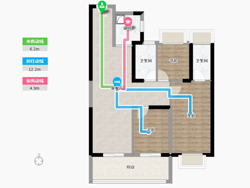 湖北省-武汉市-华侨城欢乐天际-78.70-户型库-动静线