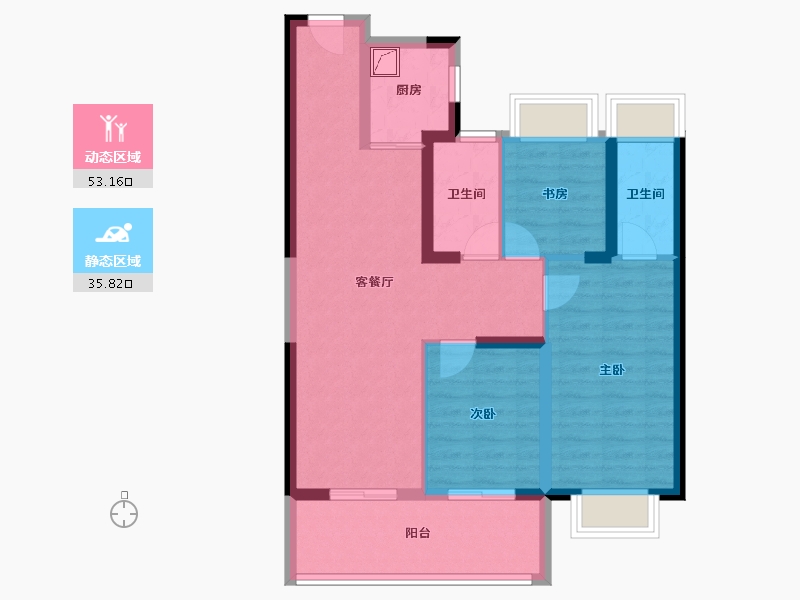 湖北省-武汉市-华侨城欢乐天际-78.70-户型库-动静分区