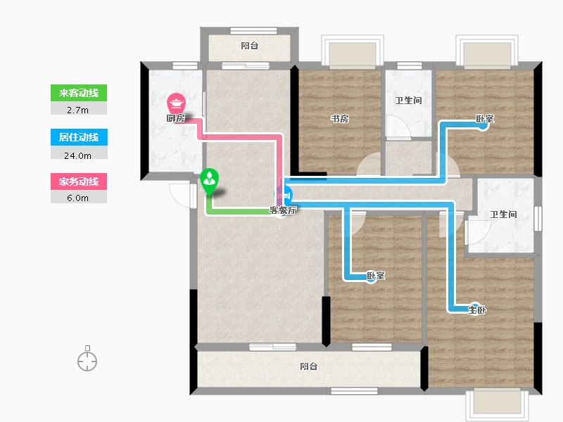 湖北省-武汉市-宝业星毓府-108.78-户型库-动静线