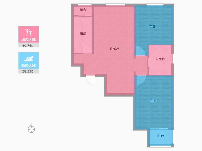 北京-北京市-温泉凯盛家园-二区-64.13-户型库-动静分区