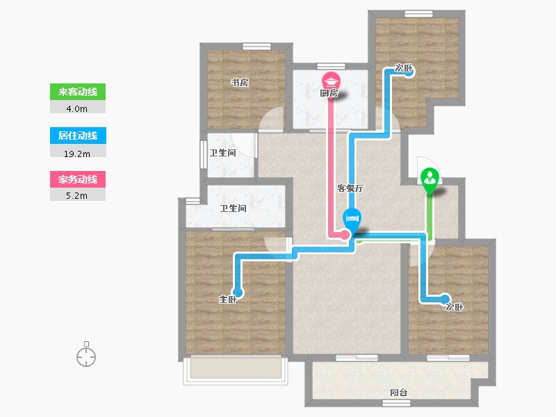 浙江省-宁波市-东原·芳满庭-101.94-户型库-动静线