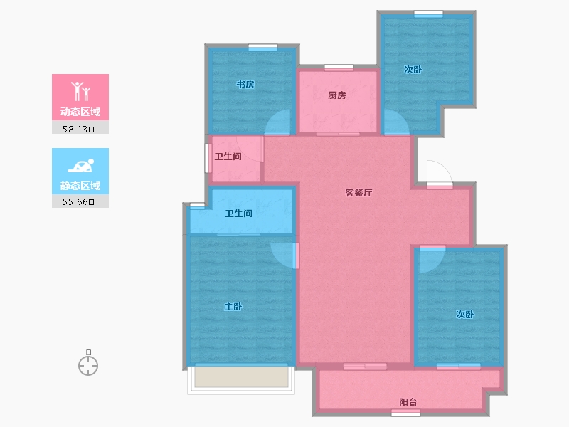 浙江省-宁波市-东原·芳满庭-101.94-户型库-动静分区