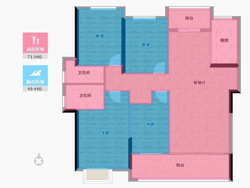 湖北省-武汉市-城南华府书香世家-109.27-户型库-动静分区