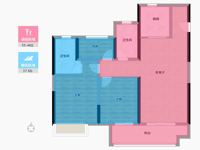 浙江省-宁波市-绿地·悦山府-82.40-户型库-动静分区