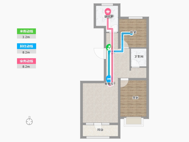 北京-北京市-福成·禧悦里-69.76-户型库-动静线