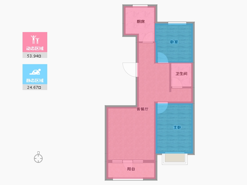 北京-北京市-福成·禧悦里-69.76-户型库-动静分区