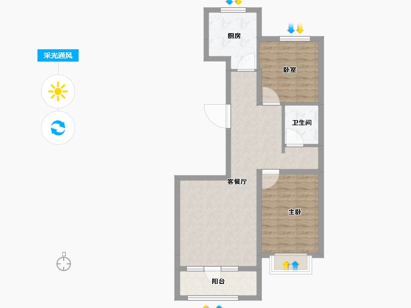 北京-北京市-福成·禧悦里-69.76-户型库-采光通风