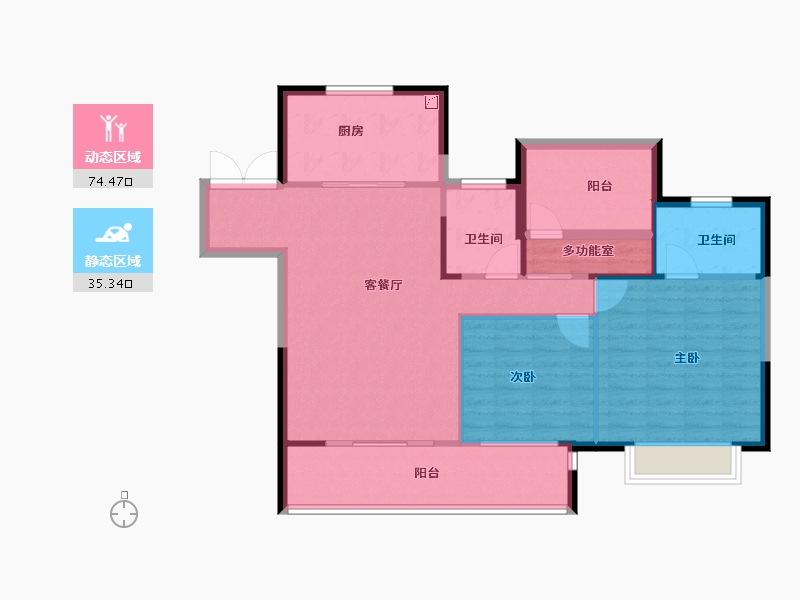 湖南省-长沙市-宁乡吾悦广场-100.00-户型库-动静分区