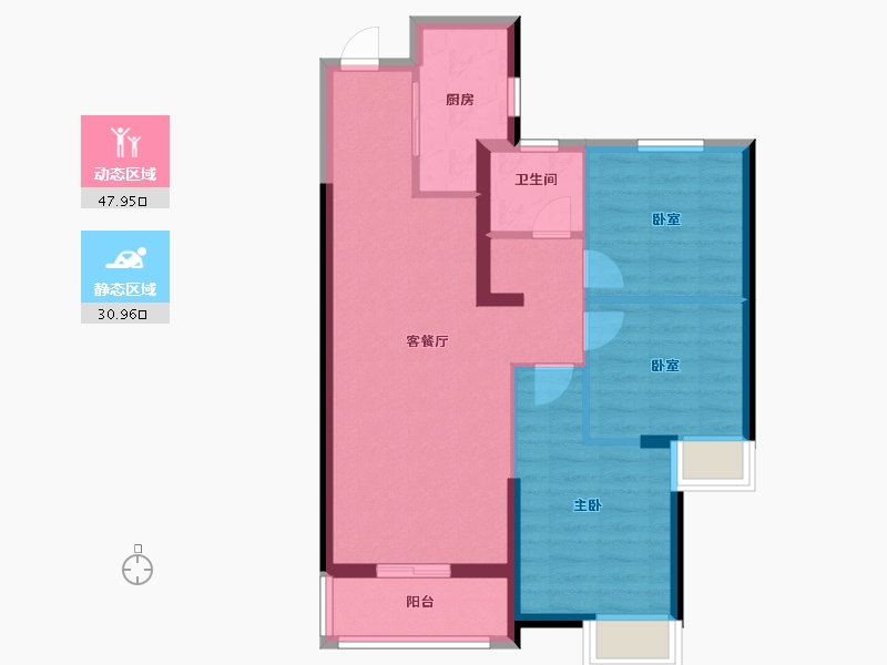 湖北省-武汉市-融创九坤璟宸时代-70.40-户型库-动静分区