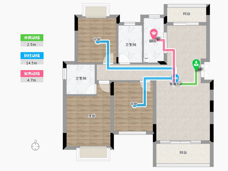 江西省-南昌市-春天里-95.90-户型库-动静线