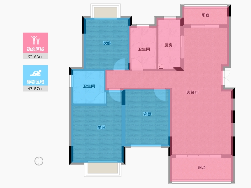 江西省-南昌市-春天里-95.90-户型库-动静分区