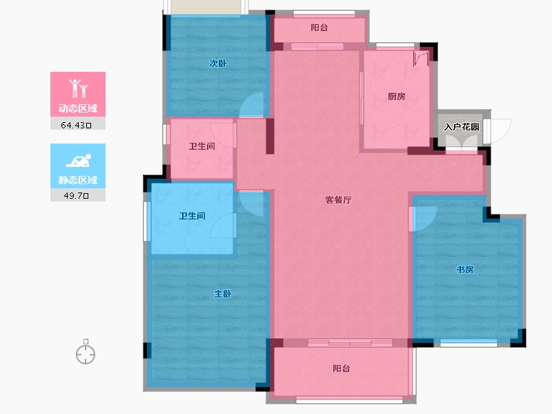 湖南省-长沙市-青竹湖曦园-104.01-户型库-动静分区