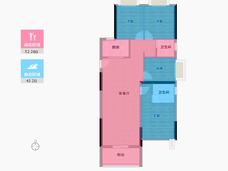 湖北省-武汉市-联发璞悦府-85.84-户型库-动静分区