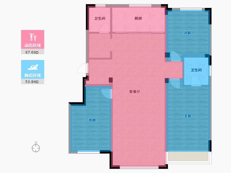 辽宁省-葫芦岛市-星河小镇-110.00-户型库-动静分区