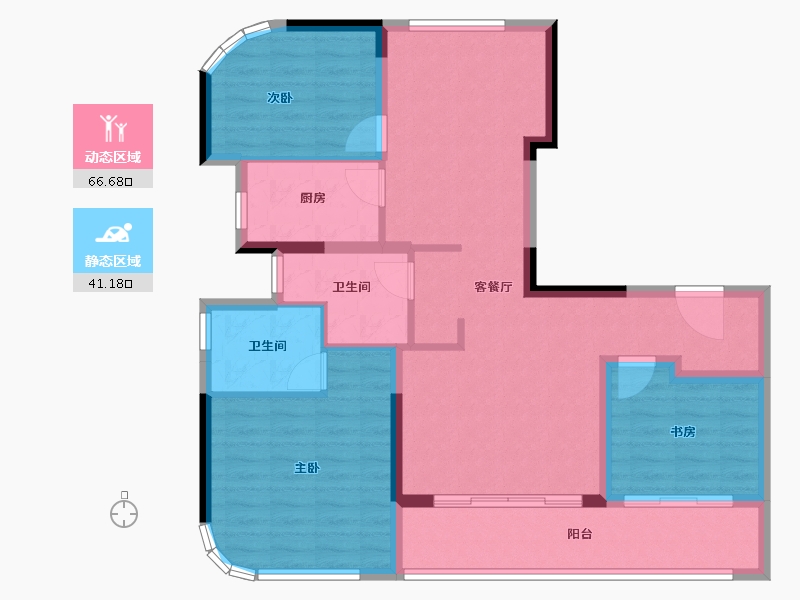 浙江省-温州市-瑞安紫金堡-96.60-户型库-动静分区