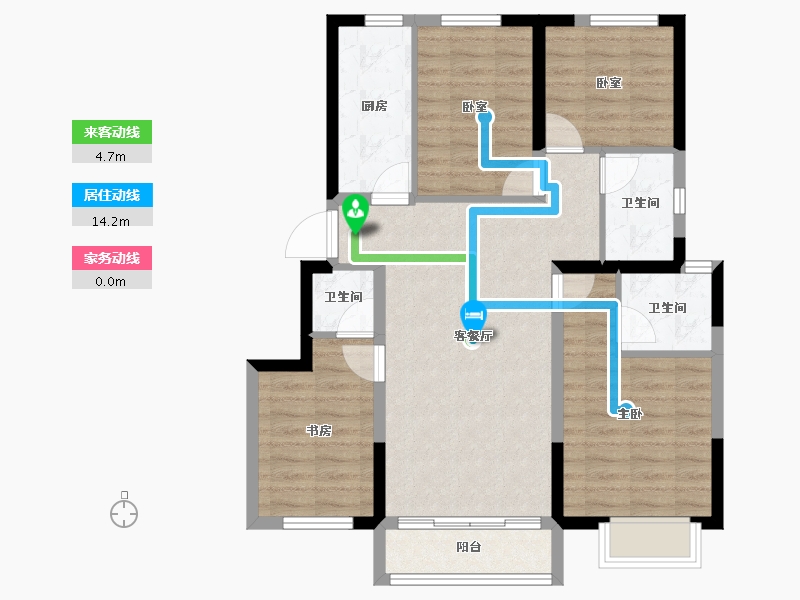 天津-天津市-中建·新丽壹号-84.56-户型库-动静线