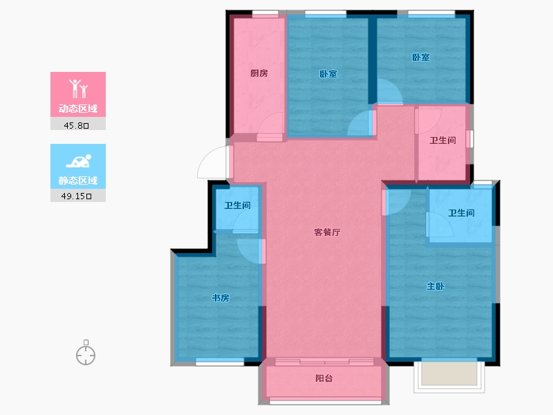 天津-天津市-中建·新丽壹号-84.56-户型库-动静分区