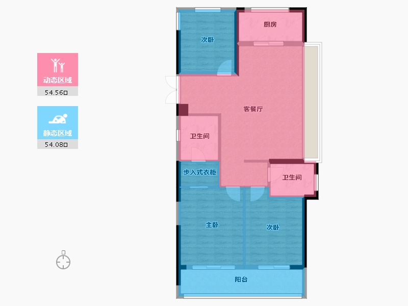 浙江省-温州市-新宏地十里风华-98.32-户型库-动静分区