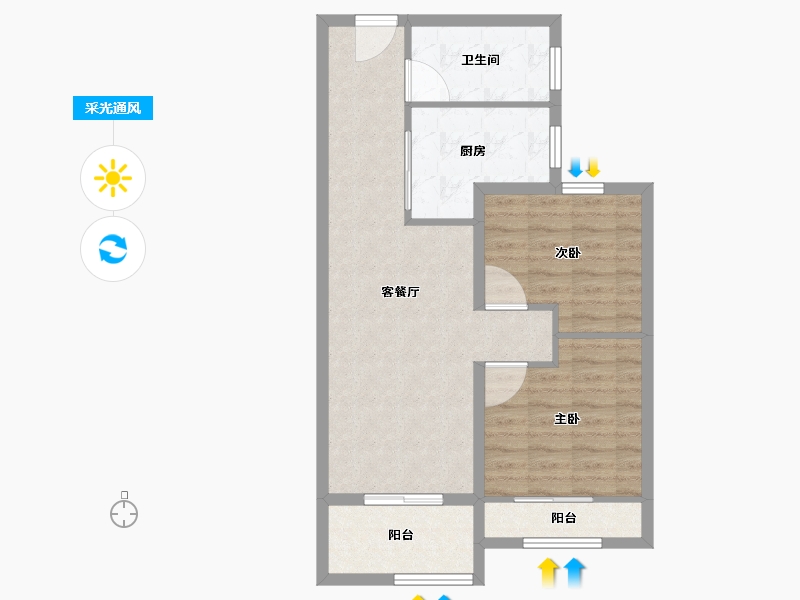 上海-上海市-招商虹玺-70.40-户型库-采光通风