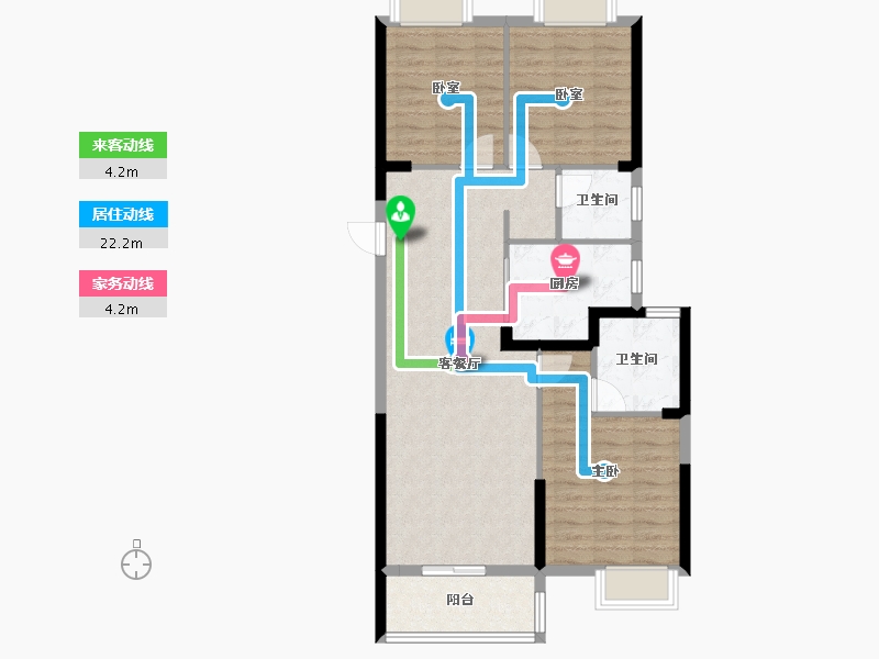 湖北省-武汉市-融创九坤璟宸时代-85.99-户型库-动静线