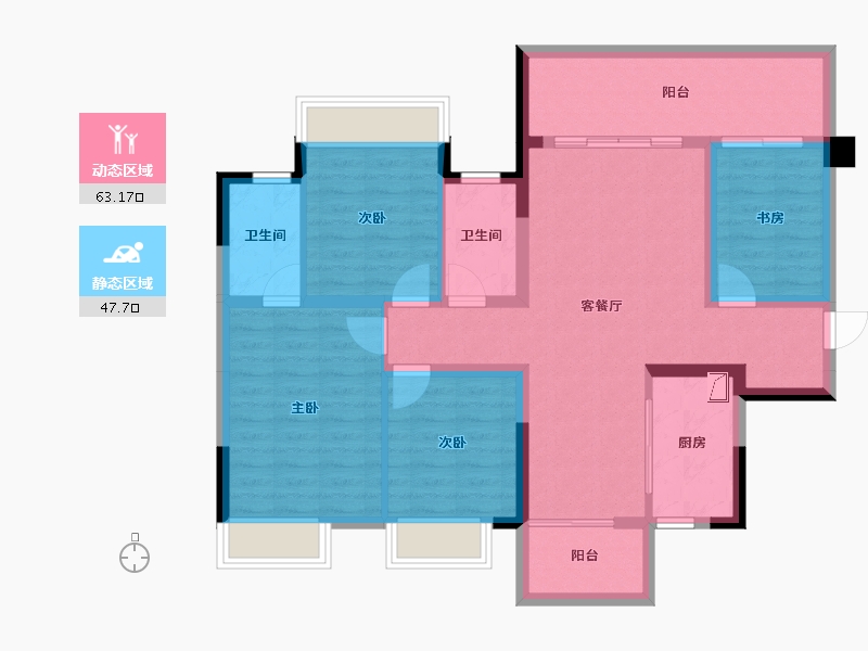 广西壮族自治区-南宁市-九宸府-98.71-户型库-动静分区