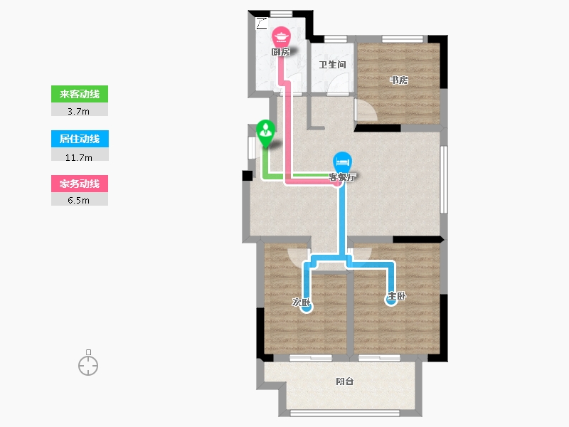 江苏省-常州市-晋陵和庭-78.40-户型库-动静线