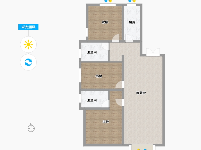 天津-天津市-迎顺府-102.97-户型库-采光通风