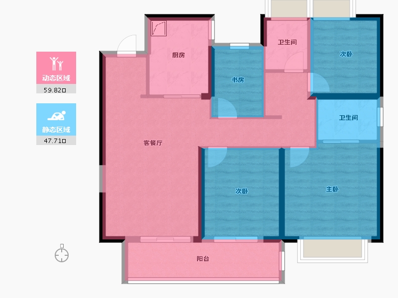 上海-上海市-万科·西郊都会-96.00-户型库-动静分区