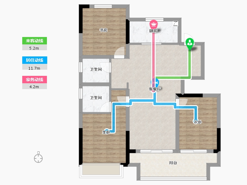 江苏省-常州市-晋陵和庭-93.60-户型库-动静线