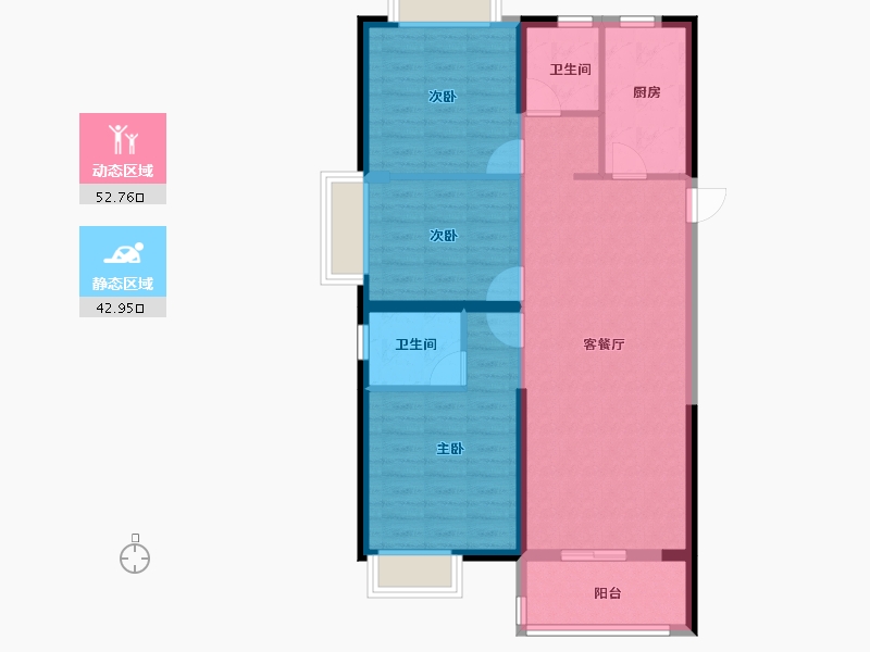 湖北省-武汉市-融创九坤璟宸时代-86.21-户型库-动静分区