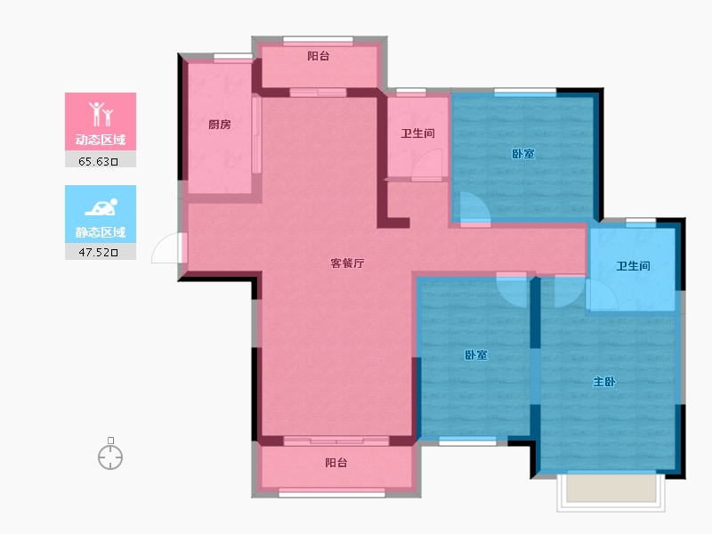 湖北省-武汉市-正商金域世家-100.86-户型库-动静分区